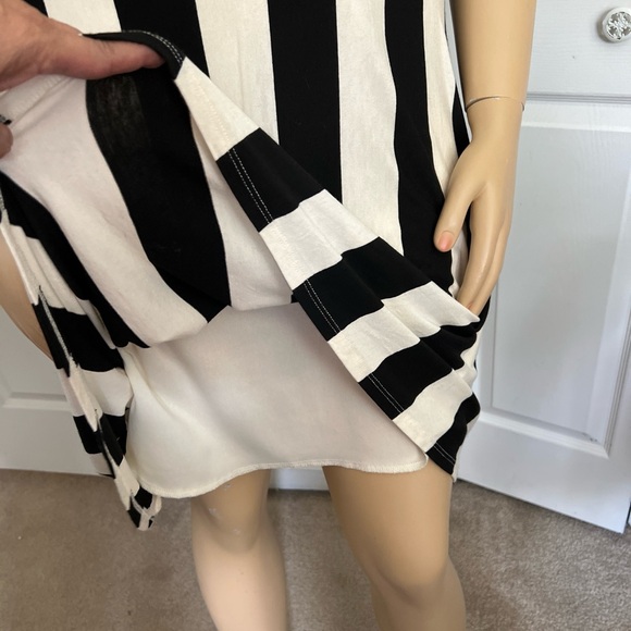 ARIELLA Striped Dress Size Large Black and Off White Sleeveless - Picture 5 of 9